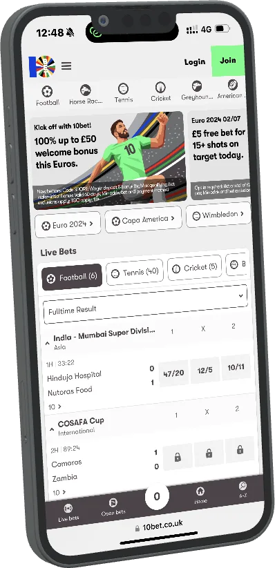 10bet mobile website reference image