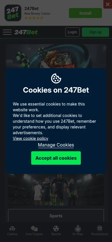247Bet mobile website reference image