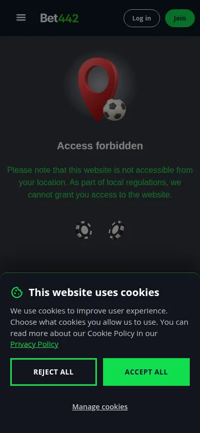Bet442 mobile website reference image