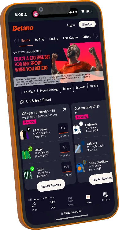 Betano mobile website reference image