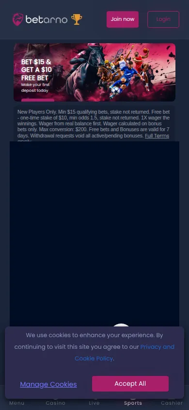Betarno mobile website reference image