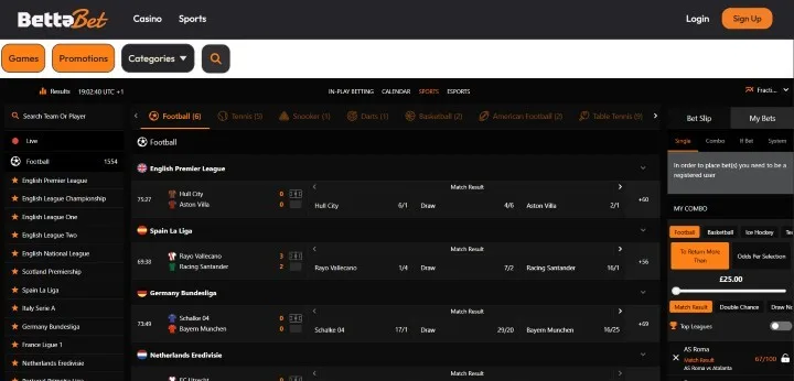 BettaBet desktop website reference image