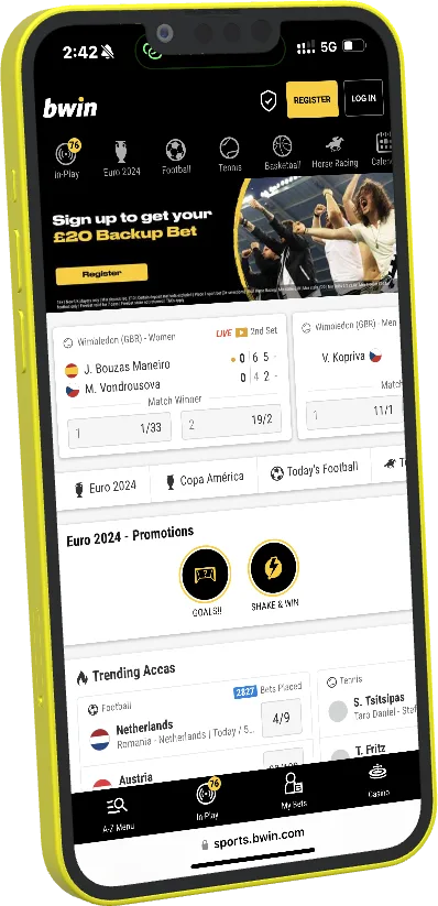 BWIN mobile website reference image