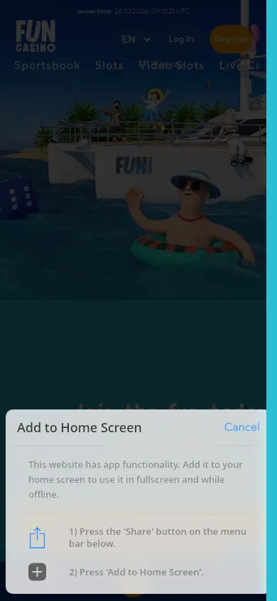 Fun Sports mobile website reference image