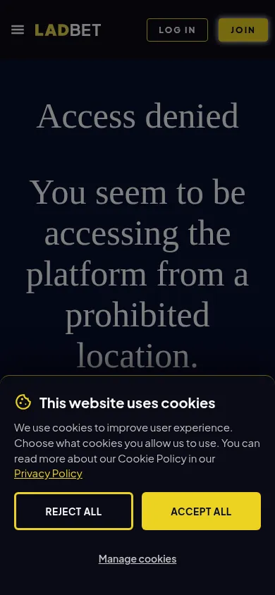 LadBet mobile website reference image
