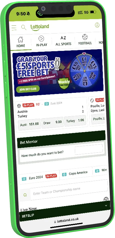 Lottoland Sports mobile website reference image