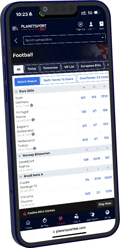 PlanetSportBet mobile website reference image