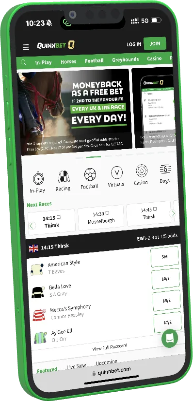Quinnbet mobile website reference image
