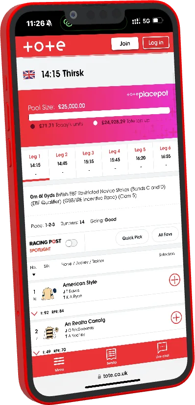 Tote mobile website reference image