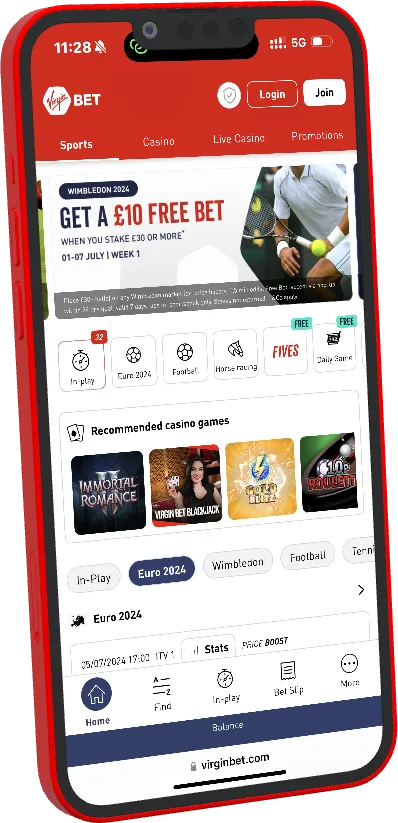 Virgin Bet mobile website reference image